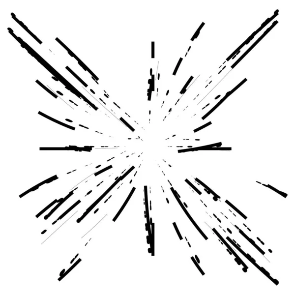 Lignes Radiales Rayonnantes Rafale Abstraite Explosion Feux Artifice Concentrique Motif — Image vectorielle
