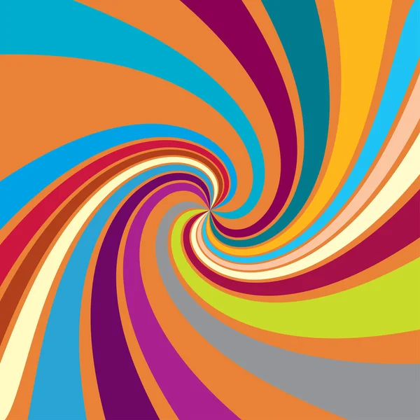 Giro Espiral Remolino Elemento Giratorio Rayas Giratorias Radiales Coloreadas — Vector de stock