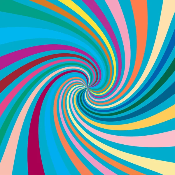 Giro Espiral Remolino Elemento Giratorio Rayas Giratorias Radiales Coloreadas — Vector de stock