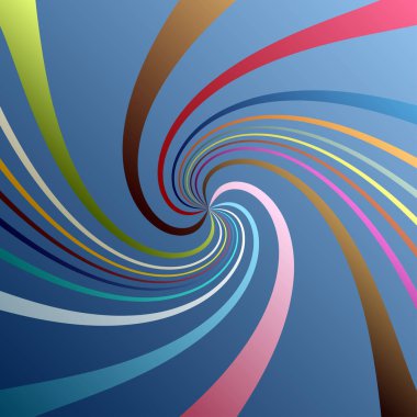Çevir, döndür, döndür, döndür. Renkli Radyal döner çizgiler