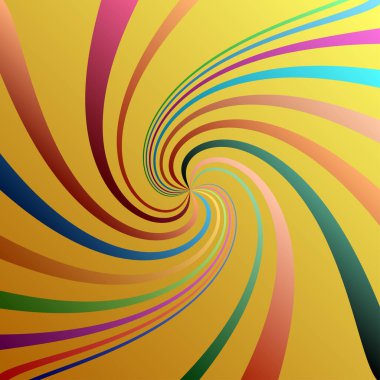 Çevir, döndür, döndür, döndür. Renkli Radyal döner çizgiler