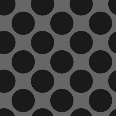 Daireler döşemeye elverişli, tekrarlanabilir siyah ve beyaz tek renkli noktalar, noktalı, benekli dairesel desen, arka plan. Vektör