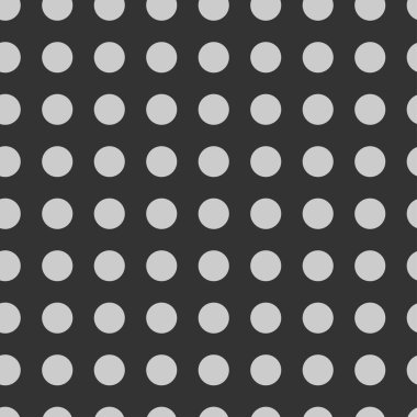 Daireler döşemeye elverişli, tekrarlanabilir siyah ve beyaz tek renkli noktalar, noktalı, benekli dairesel desen, arka plan. Vektör