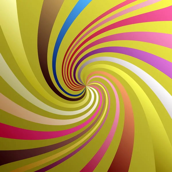 Twist Spiral Swirl Twirl Element Colored Radial Rotating Stripes — Stock Vector