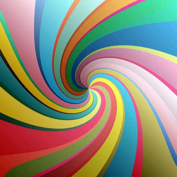 Torsion Spirale Tourbillon Élément Tourbillonnant Bandes Tournantes Radiales Colorées — Image vectorielle