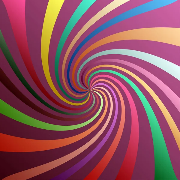 Twist Spirale Wirbel Wirbelelement Farbige Radial Rotierende Streifen — Stockvektor