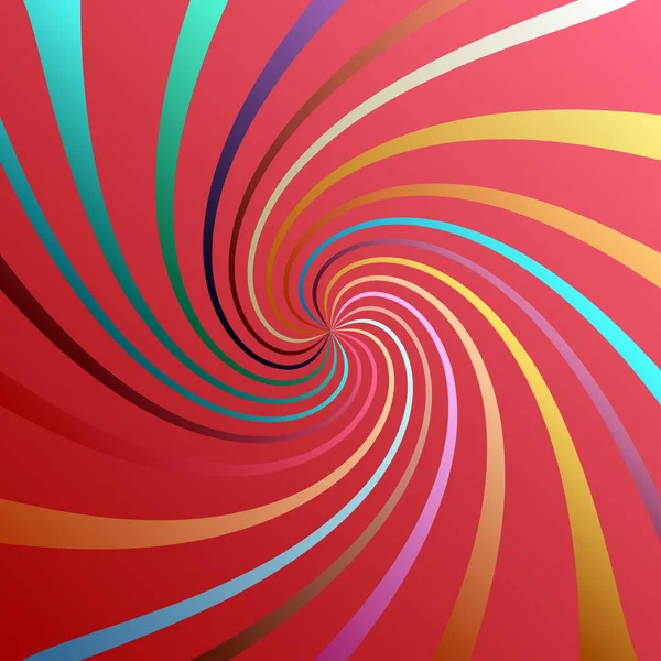 Twist Spiral Swirl Twirl Element Colored Radial Rotating Stripes — Stock Vector