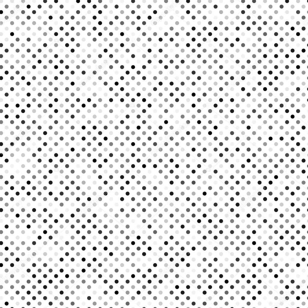Circles tileable, repeatable black and white monochrome dots, dotted, speckles circular pattern, background. Vector