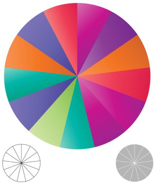 Basit bir grafik grafiği ve diyagram vektör çizimi. iş analizi, sunum, bilgi grafikleri veya görselleştirme temaları için bölüm, bölüm, bölüm veya sektör, 2 'den 20' ye bölünmüş daire segmenti