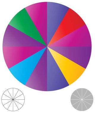 Basit bir grafik grafiği ve diyagram vektör çizimi. iş analizi, sunum, bilgi grafikleri veya görselleştirme temaları için bölüm, bölüm, bölüm veya sektör, 2 'den 20' ye bölünmüş daire segmenti