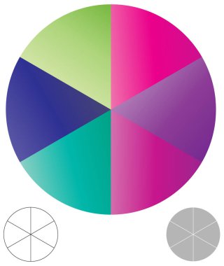 Basit bir grafik grafiği ve diyagram vektör çizimi. iş analizi, sunum, bilgi grafikleri veya görselleştirme temaları için bölüm, bölüm, bölüm veya sektör, 2 'den 20' ye bölünmüş daire segmenti