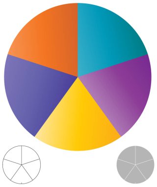 Basit bir grafik grafiği ve diyagram vektör çizimi. iş analizi, sunum, bilgi grafikleri veya görselleştirme temaları için bölüm, bölüm, bölüm veya sektör, 2 'den 20' ye bölünmüş daire segmenti