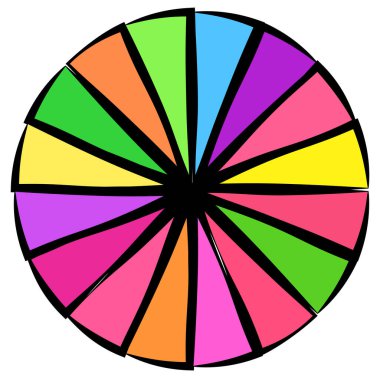 Basit bir grafik grafiği ve diyagram vektör çizimi. iş analizi, sunum, bilgi grafikleri veya görselleştirme temaları için bölüm, bölüm, bölüm veya sektör, 2 'den 20' ye bölünmüş daire segmenti