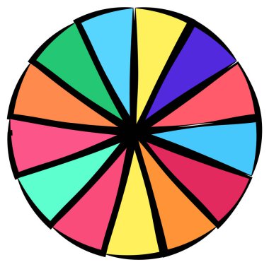 Basit bir grafik grafiği ve diyagram vektör çizimi. iş analizi, sunum, bilgi grafikleri veya görselleştirme temaları için bölüm, bölüm, bölüm veya sektör, 2 'den 20' ye bölünmüş daire segmenti