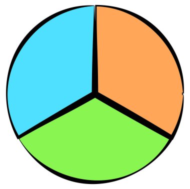 Basit bir grafik grafiği ve diyagram vektör çizimi. iş analizi, sunum, bilgi grafikleri veya görselleştirme temaları için bölüm, bölüm, bölüm veya sektör, 2 'den 20' ye bölünmüş daire segmenti