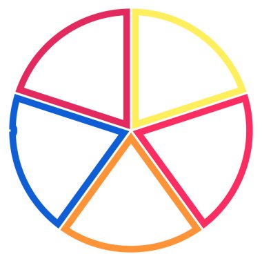 Basit bir grafik grafiği ve diyagram vektör çizimi. iş analizi, sunum, bilgi grafikleri veya görselleştirme temaları için bölüm, bölüm, bölüm veya sektör, 2 'den 20' ye bölünmüş daire segmenti