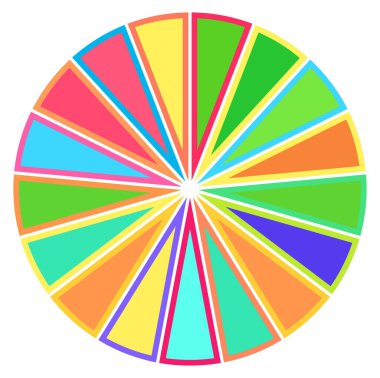 Basit bir grafik grafiği ve diyagram vektör çizimi. iş analizi, sunum, bilgi grafikleri veya görselleştirme temaları için bölüm, bölüm, bölüm veya sektör, 2 'den 20' ye bölünmüş daire segmenti