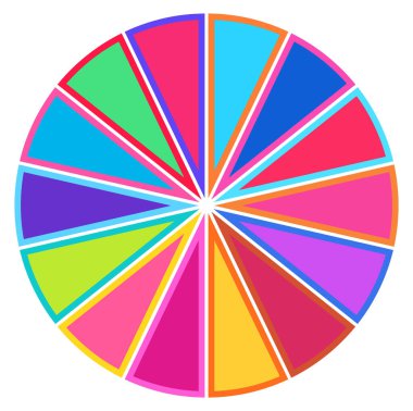 Basit bir grafik grafiği ve diyagram vektör çizimi. iş analizi, sunum, bilgi grafikleri veya görselleştirme temaları için bölüm, bölüm, bölüm veya sektör, 2 'den 20' ye bölünmüş daire segmenti