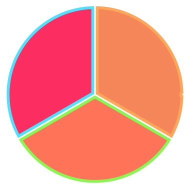 Basit bir grafik grafiği ve diyagram vektör çizimi. iş analizi, sunum, bilgi grafikleri veya görselleştirme temaları için bölüm, bölüm, bölüm veya sektör, 2 'den 20' ye bölünmüş daire segmenti