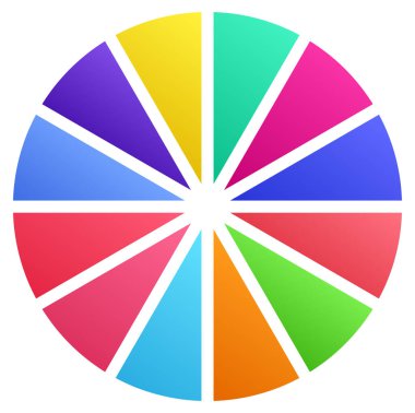 Basit bir grafik grafiği ve diyagram vektör çizimi. iş analizi, sunum, bilgi grafikleri veya görselleştirme temaları için bölüm, bölüm, bölüm veya sektör, 2 'den 20' ye bölünmüş daire segmenti