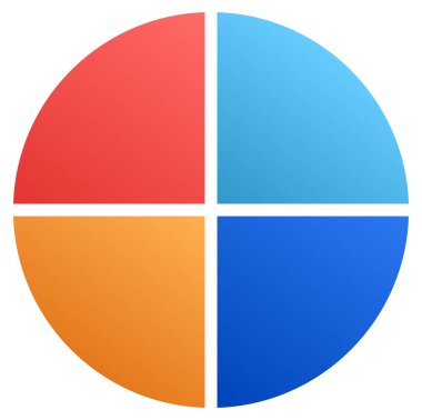 Basit bir grafik grafiği ve diyagram vektör çizimi. iş analizi, sunum, bilgi grafikleri veya görselleştirme temaları için bölüm, bölüm, bölüm veya sektör, 2 'den 20' ye bölünmüş daire segmenti