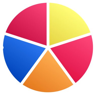 Basit bir grafik grafiği ve diyagram vektör çizimi. iş analizi, sunum, bilgi grafikleri veya görselleştirme temaları için bölüm, bölüm, bölüm veya sektör, 2 'den 20' ye bölünmüş daire segmenti