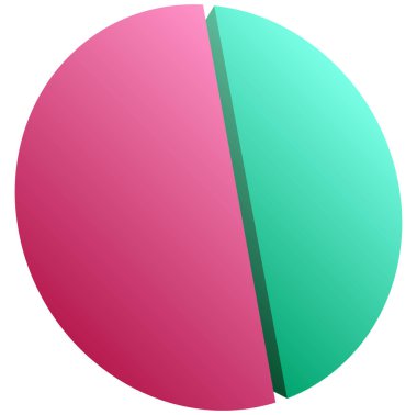 Basit bir grafik grafiği ve diyagram vektör çizimi. iş analizi, sunum, bilgi grafikleri veya görselleştirme temaları için bölüm, bölüm, bölüm veya sektör, 2 'den 20' ye bölünmüş daire segmenti