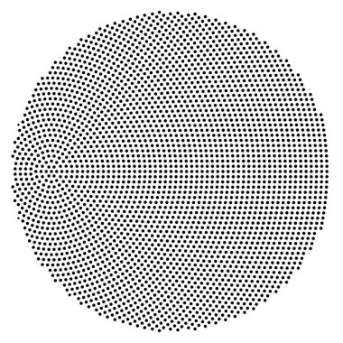 Çember yarım ton, ekran vektör çizimleri. Noktalı, noktalı, benekli vektör çizimi
