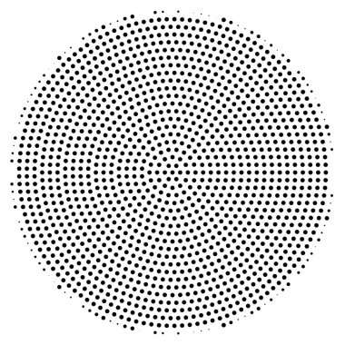 Çember yarım ton, ekran vektör çizimleri. Noktalı, noktalı, benekli vektör çizimi