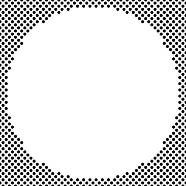 Çember yarım ton, ekran vektör çizimleri. Noktalı, noktalı, benekli vektör çizimi