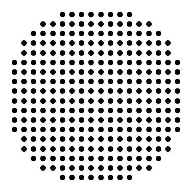 Çember yarım ton, ekran vektör çizimleri. Noktalı, noktalı, benekli vektör çizimi