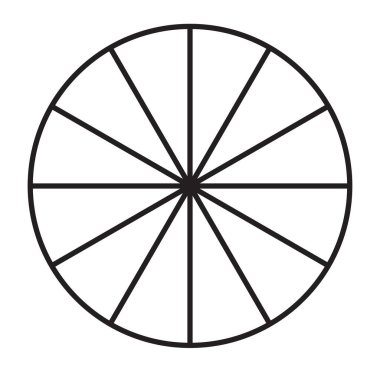 Çember pasta grafiği, 2 ile 20 bölümden oluşan pasta diyagramı simgesi. Basit, temel bilgi şeması, bilgi şablonu. Bölünmüş çemberler, dairesel diyagram, grafik simgesi