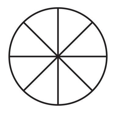 Çember pasta grafiği, 2 ile 20 bölümden oluşan pasta diyagramı simgesi. Basit, temel bilgi şeması, bilgi şablonu. Bölünmüş çemberler, dairesel diyagram, grafik simgesi