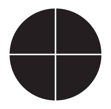 Çember pasta grafiği, 2 ile 20 bölümden oluşan pasta diyagramı simgesi. Basit, temel bilgi şeması, bilgi şablonu. Bölünmüş çemberler, dairesel diyagram, grafik simgesi