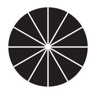 Çember pasta grafiği, 2 ile 20 bölümden oluşan pasta diyagramı simgesi. Basit, temel bilgi şeması, bilgi şablonu. Bölünmüş çemberler, dairesel diyagram, grafik simgesi