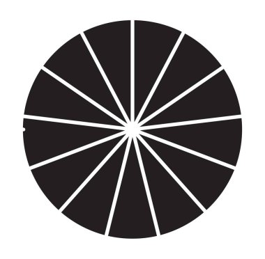 Çember pasta grafiği, 2 ile 20 bölümden oluşan pasta diyagramı simgesi. Basit, temel bilgi şeması, bilgi şablonu. Bölünmüş çemberler, dairesel diyagram, grafik simgesi