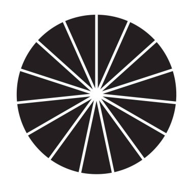 Çember pasta grafiği, 2 ile 20 bölümden oluşan pasta diyagramı simgesi. Basit, temel bilgi şeması, bilgi şablonu. Bölünmüş çemberler, dairesel diyagram, grafik simgesi