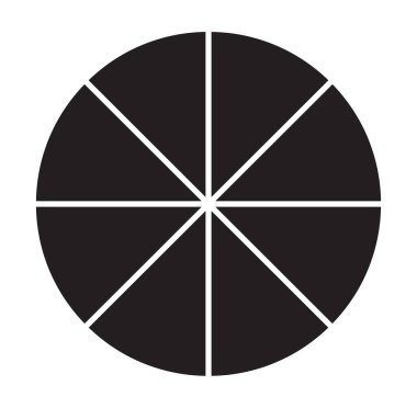 Çember pasta grafiği, 2 ile 20 bölümden oluşan pasta diyagramı simgesi. Basit, temel bilgi şeması, bilgi şablonu. Bölünmüş çemberler, dairesel diyagram, grafik simgesi