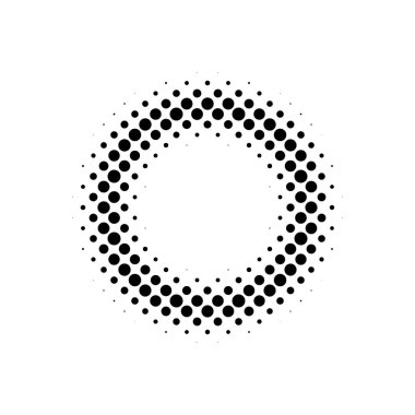 Çember yarım ton, ekran vektör çizimleri. Noktalı, noktalı, benekli vektör çizimi