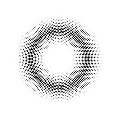 Çember yarım ton, ekran vektör çizimleri. Noktalı, noktalı, benekli vektör çizimi