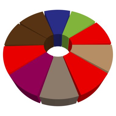 Pasta grafiği, pasta grafiği, diyagram vektör çizimi. Bilgi grafikleri, görselleştirme, bilgi teması için bir Clipart