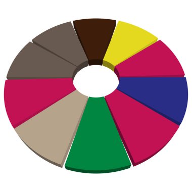 Pasta grafiği, pasta grafiği, diyagram vektör çizimi. Bilgi grafikleri, görselleştirme, bilgi teması için bir Clipart