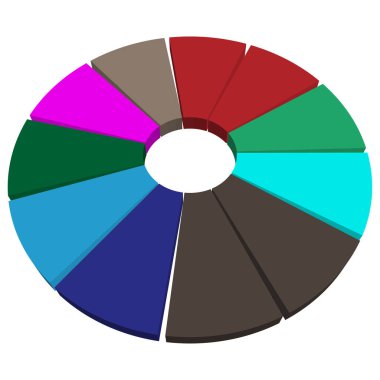 Pasta grafiği, pasta grafiği, diyagram vektör çizimi. Bilgi grafikleri, görselleştirme, bilgi teması için bir Clipart