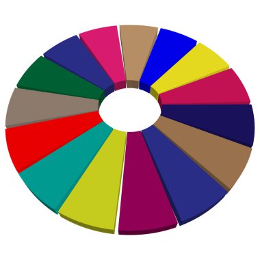 Pasta grafiği, pasta grafiği, diyagram vektör çizimi. Bilgi grafikleri, görselleştirme, bilgi teması için bir Clipart