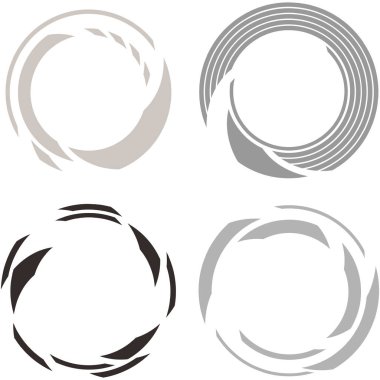 Siber-siber punk, bilim-kurgu geometrik daireler, halkalar. Yüksek teknoloji HUD elementleri. Eşmerkezli, tekno için döner daireler, teknoloji teması. Dairesel, yuvarlak tasarım elementleri