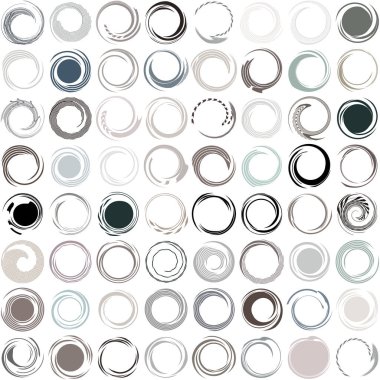 Siber-siber punk, bilim-kurgu geometrik daireler, halkalar. Yüksek teknoloji HUD elementleri. Eşmerkezli, tekno için döner daireler, teknoloji teması. Dairesel, yuvarlak tasarım elementleri