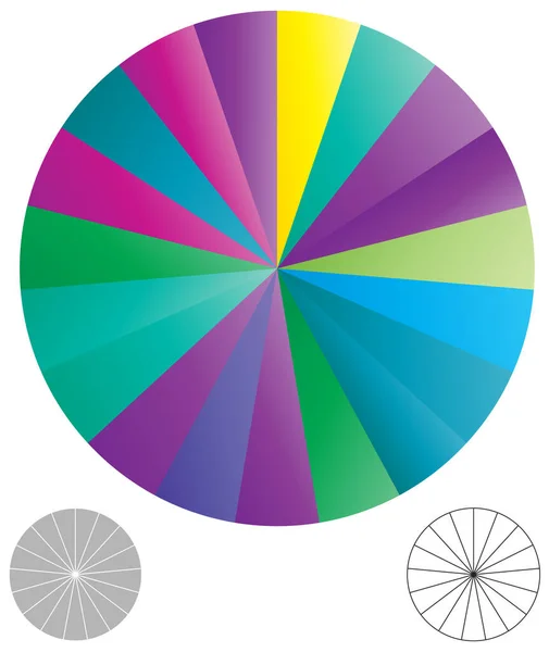 Einfache Tortendiagramm Graphik Und Diagramm Vektor Illustration Kreis Segmentiert Unterteilt — Stockvektor