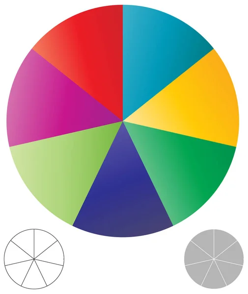 Gráfico Gráfico Circular Simple Diagrama Ilustración Vectorial Círculo Segmentado Dividido — Vector de stock