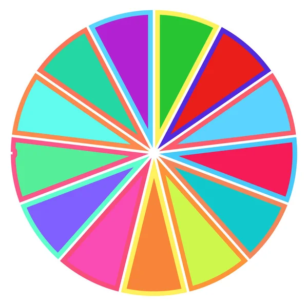 Egyszerű Pite Chart Grafikon Diagram Vektor Illusztráció Kör Szegmentált Osztva — Stock Vector