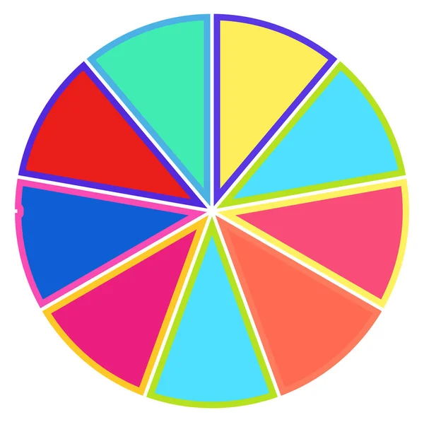 Eenvoudige Taart Grafiek Diagram Vector Illustratie Cirkel Gesegmenteerd Verdeeld Van — Stockvector